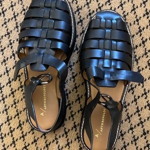 Anthropology Fisherman Sport Sandals, 8.5m, black leather